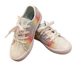 Keds Glitter Tennis Shoes Pastel Rainbow Tie Dye Sneaker Girls size 10